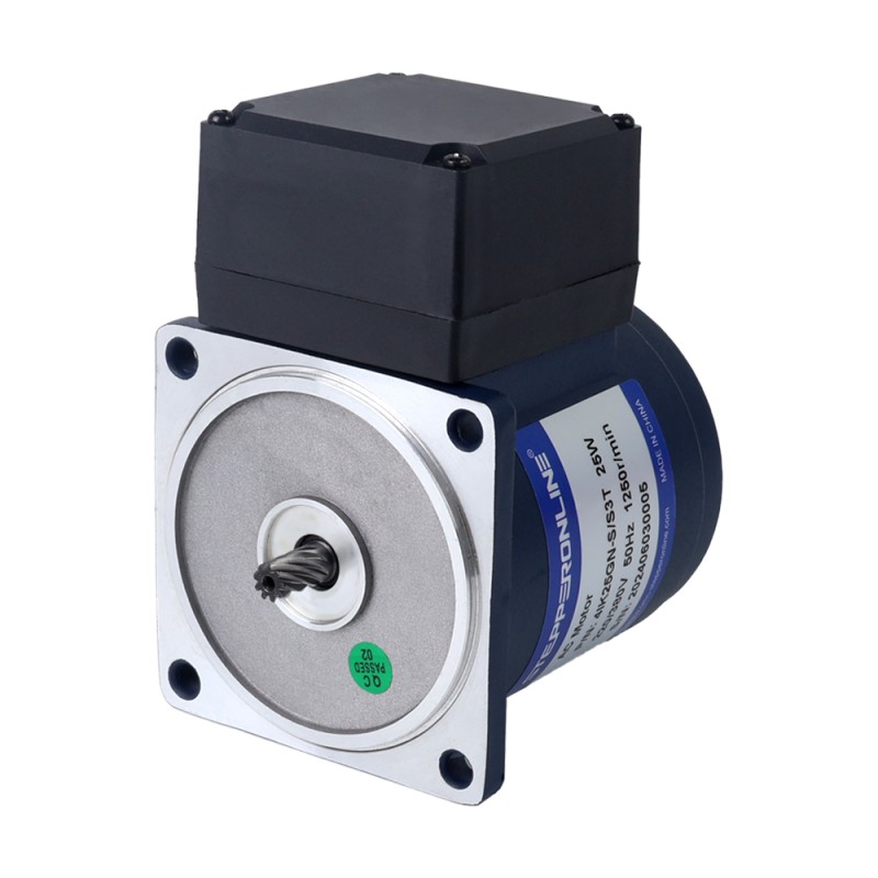 25W 220/380VAC 0,75Nm(106,21oz.in)/0,61Nm(86,38oz.in) Motor de inducción de CA trifásico con caja de cambios rectos