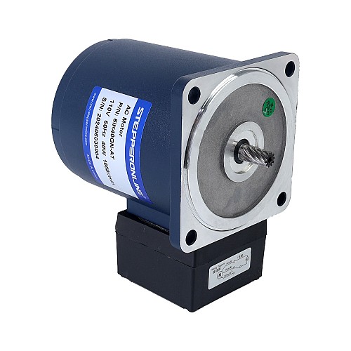 Fase única 110VAC 40W 60Hz Brida 90mm Relación de transmisión 200:1 Motor de inducción de CA con caja de cambios rectos