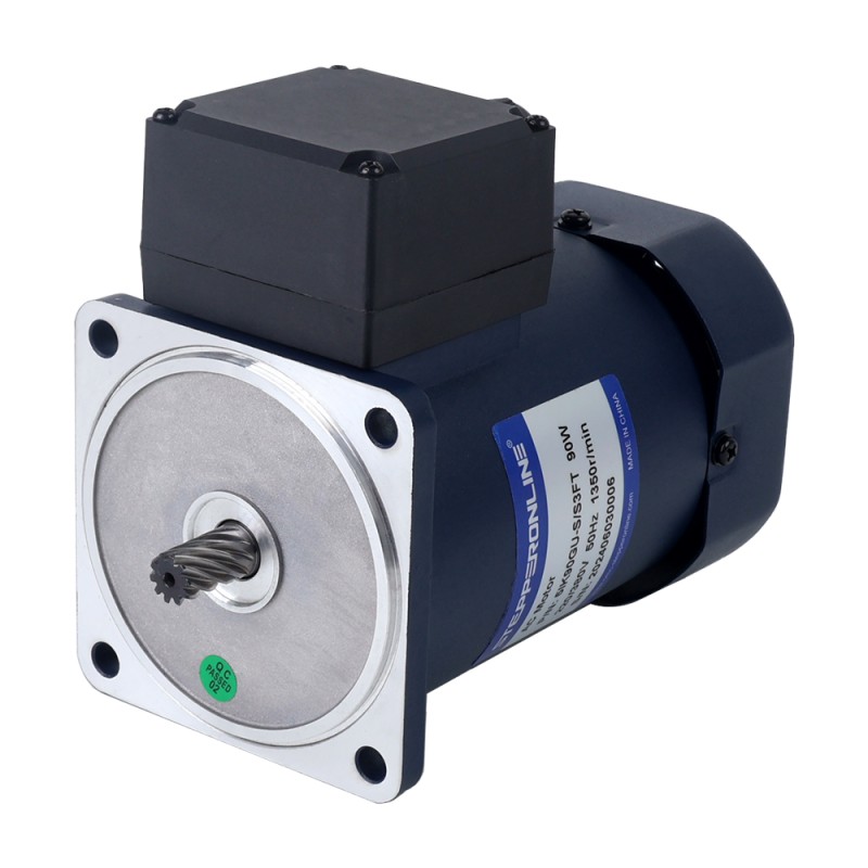 90W 220/380VAC 40,00Nm(5664,47oz.in) Motor de inducción de CA trifásico eje chavetero caja cambios en ángulo recto