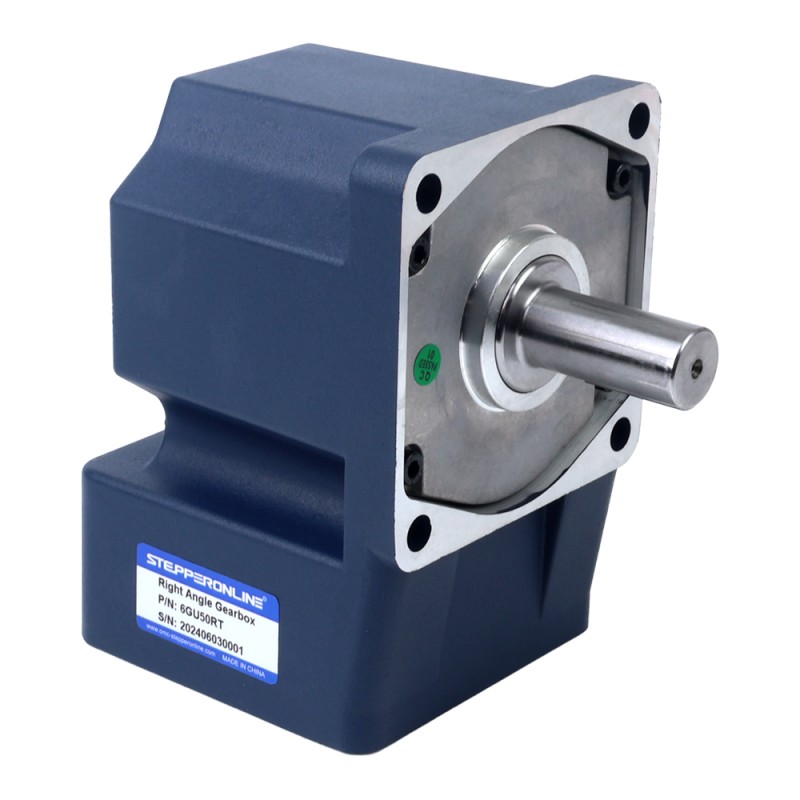 Cepillado 24V 250W 26,10Nm(3696,06oz.in) 60RPM con motor de engranaje de CC con caja de cambios de ángulo recto 50:1 - F6D250-24GU-30S/6GU50RT | StepperOnline