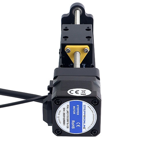 Nema 17 Actuador lineal con tornillo de avance 1.5A Carrera 120mm 0.25Nm(35.40oz.in) Plomo 6.35mm(0.25) con sensor