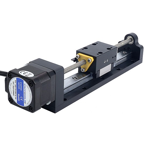 Nema 17 Actuador lineal con tornillo de avance 1.5A Carrera 120mm 0.25Nm(35.40oz.in) Plomo 6.35mm(0.25) con sensor