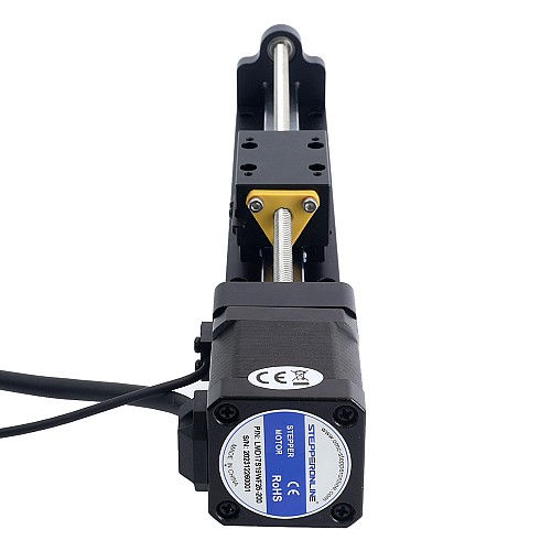 Nema 17 Actuador lineal con tornillo de avance 2.5A Carrera 200mm 0.5Nm(70.81oz.in) Plomo 12.7mm(0.5") con sensor Nema 17 Actuador lineal con tornillo de avance 2.5A Carrera 200mm 0.5Nm(70.81oz.in) Plomo 12.7mm(0.5") con sensor