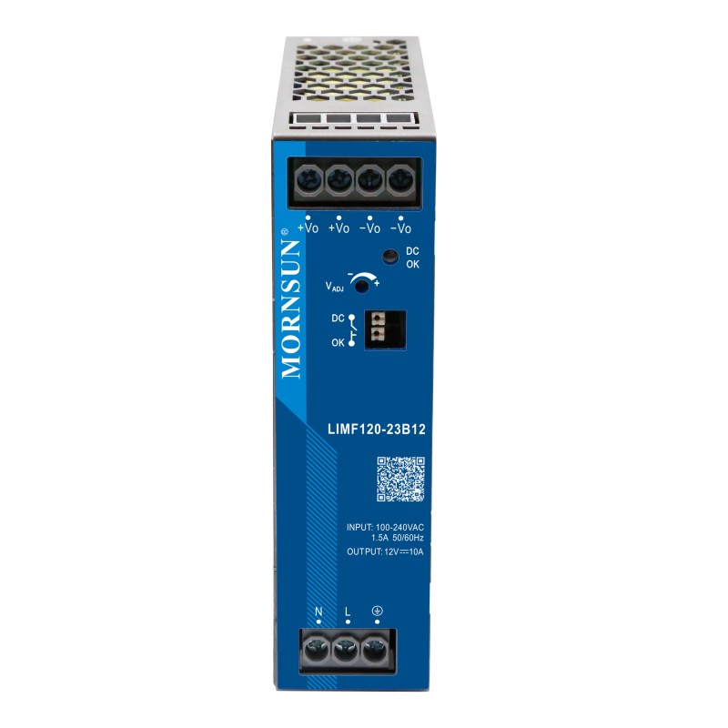 120W 24V 5.0A 85-277VAC/120-390VDC Carril DIN Fuente de alimentación conmutada con función PFC