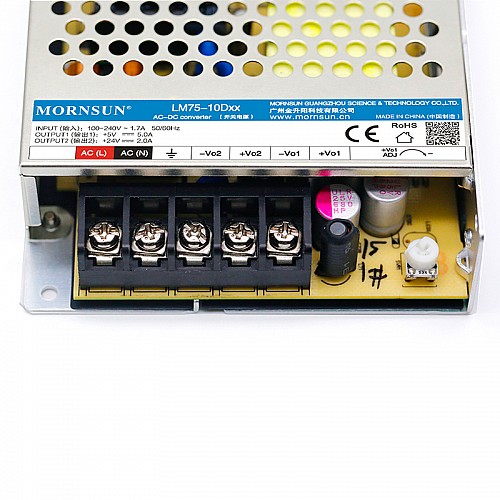75W 5V/7.0A 12V/3.0A 90-264VAC/120-373VDC Fuente de alimentación conmutada
