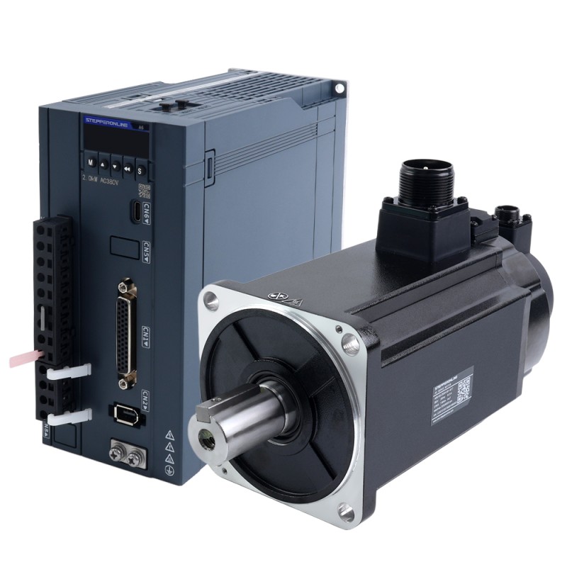 Kit de servomotor AC A6 Serie 2500W RS485 3000rpm 7,96Nm con freno codificador absoluto 17 bits IP67 - A6-RS2500H3B1-M17 | StepperOnline