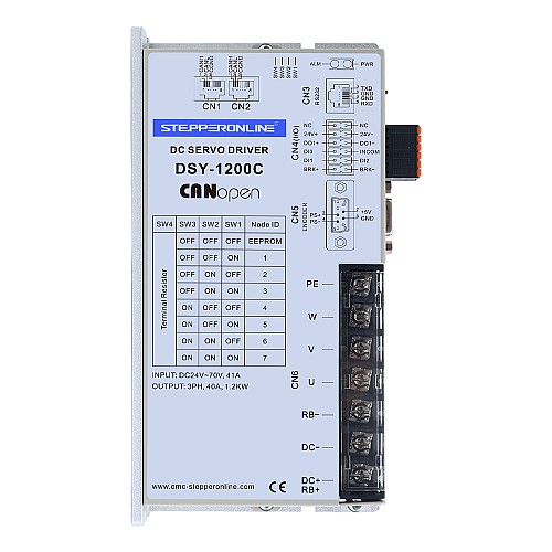 DSY Serie 1000W Motor Servo CC CANopen 24-70VDC 3,20Nm con Freno 3000rpm Encoder Incremental 17-Bit IP65 DSY Serie 1000W Motor Servo CC CANopen 24-70VDC 3,20Nm con Freno 3000rpm Encoder Incremental 17-Bit IP65