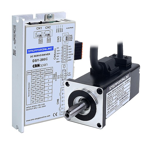 DSY Serie 100W CANopen DC Servomotor 24-70VDC 0,318Nm 3000rpm 17-Bit Incrementele Encoder IP65 DSY Serie 100W CANopen DC Servomotor 24-70VDC 0,318Nm 3000rpm 17-Bit Incrementele Encoder IP65
