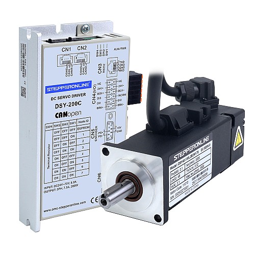 DSY Serie 100W Motor Servo CC CANopen 24-70VDC 0,318Nm con Freno 3000rpm Encoder Incremental 17-Bit IP65 DSY Serie 100W Motor Servo CC CANopen 24-70VDC 0,318Nm con Freno 3000rpm Encoder Incremental 17-Bit IP65