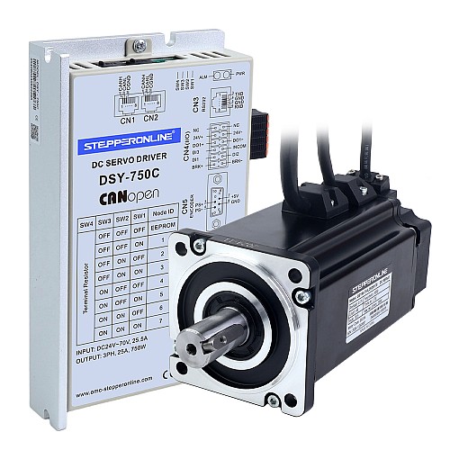 DSY Serie 750W Motor Servo CC CANopen 24-70VDC 2,39Nm con Freno 3000rpm Encoder Incremental 17-Bit IP65 DSY Serie 750W Motor Servo CC CANopen 24-70VDC 2,39Nm con Freno 3000rpm Encoder Incremental 17-Bit IP65