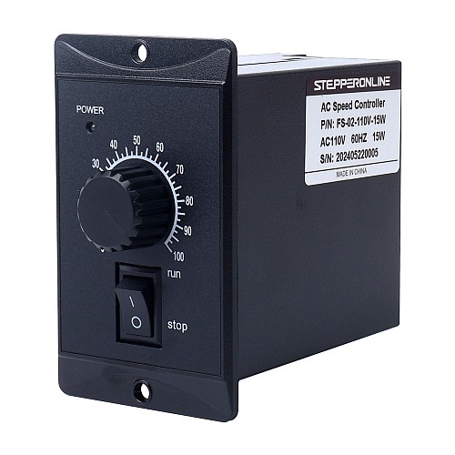 Controlador de velocidad del motor monofásico 110VAC de 15W para motor de velocidad variable - FS-02-110V-15W | StepperOnline Controlador de velocidad del motor monofásico 110VAC de 15W para motor de velocidad variable - FS-02-110V-15W | StepperOnline