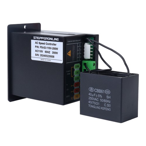 Controlador de velocidad del motor monofásico 200W 110VAC para motor de velocidad variable - FS-02-110V-200W | StepperOnline