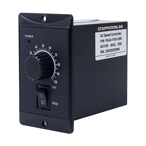 Controlador de velocidad de motor monofásico de 25W 110VAC para motor de velocidad variable - FS-02-110V-25W | StepperOnline Controlador de velocidad de motor monofásico de 25W 110VAC para motor de velocidad variable - FS-02-110V-25W | StepperOnline