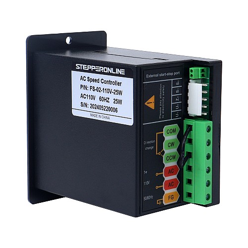 Controlador de velocidad de motor monofásico de 25W 110VAC para motor de velocidad variable - FS-02-110V-25W | StepperOnline Controlador de velocidad de motor monofásico de 25W 110VAC para motor de velocidad variable - FS-02-110V-25W | StepperOnline