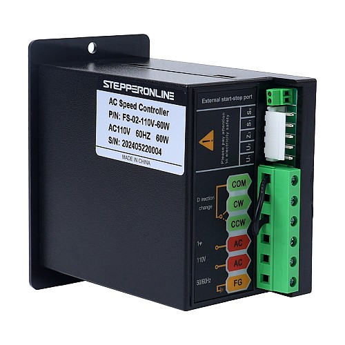 Controlador de velocidad del motor monofásico 60W 110VAC para motor de velocidad variable - FS-02-110V-60W | StepperOnline Controlador de velocidad del motor monofásico 60W 110VAC para motor de velocidad variable - FS-02-110V-60W | StepperOnline