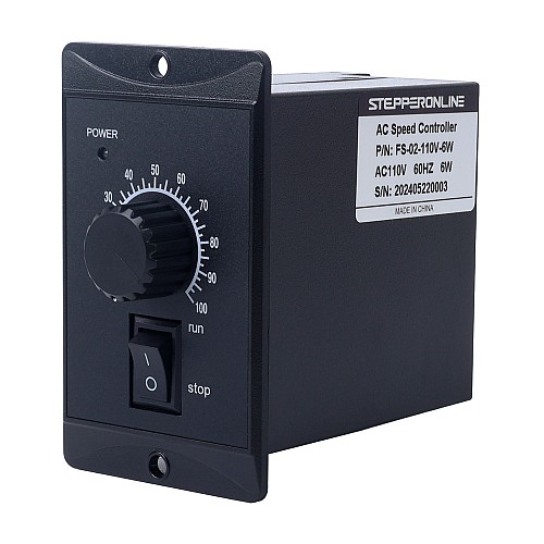 Controlador de velocidad de motor monofásico de 6W 110VAC para motor de velocidad variable - FS-02-110V-6W | StepperOnline Controlador de velocidad de motor monofásico de 6W 110VAC para motor de velocidad variable - FS-02-110V-6W | StepperOnline
