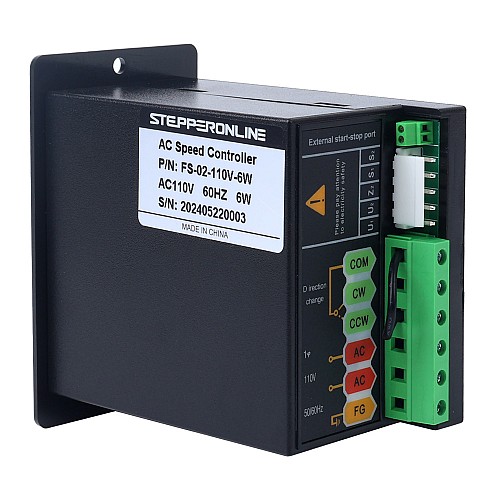 Controlador de velocidad de motor monofásico de 6W 110VAC para motor de velocidad variable - FS-02-110V-6W | StepperOnline Controlador de velocidad de motor monofásico de 6W 110VAC para motor de velocidad variable - FS-02-110V-6W | StepperOnline