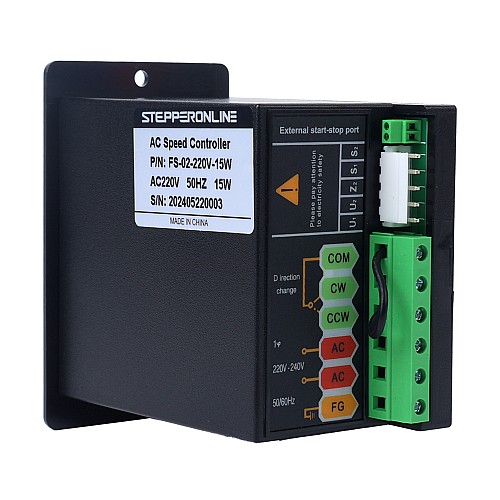 Controlador de velocidad de motor monofásico de 15W 220VAC para motor de velocidad variable - FS-02-220V-15W | StepperOnline Controlador de velocidad de motor monofásico de 15W 220VAC para motor de velocidad variable - FS-02-220V-15W | StepperOnline