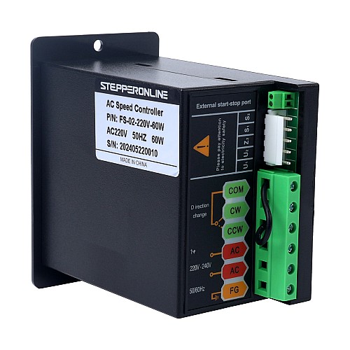 Controlador de velocidad del motor monofásico 220VAC de 60W para motor de velocidad variable - FS-02-220V-60W | StepperOnline Controlador de velocidad del motor monofásico 220VAC de 60W para motor de velocidad variable - FS-02-220V-60W | StepperOnline