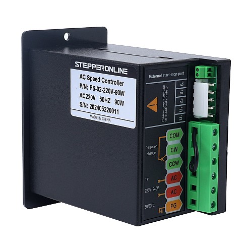 Controlador de velocidad del motor monofásico 220VAC de 90W para motor de velocidad variable - FS-02-220V-90W | StepperOnline Controlador de velocidad del motor monofásico 220VAC de 90W para motor de velocidad variable - FS-02-220V-90W | StepperOnline