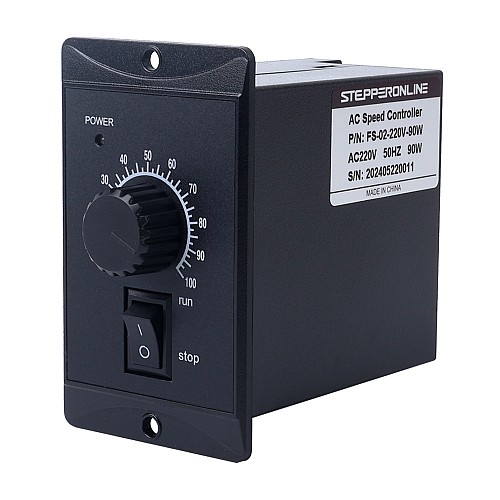 Controlador de velocidad del motor monofásico 220VAC de 90W para motor de velocidad variable - FS-02-220V-90W | StepperOnline Controlador de velocidad del motor monofásico 220VAC de 90W para motor de velocidad variable - FS-02-220V-90W | StepperOnline