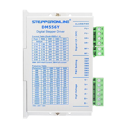 Kit de Motor Paso a Paso YS Series de 1 Eje 3.00Nm(424.83oz.in) Nema 23 con Driver y Fuente de Alimentación de 36V - 1-DM556Y-S30 | StepperOnline