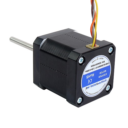 Nema 17 Motor paso a paso de alta temperatura 55Ncm (77,93oz.in) 55mm aislamiento de eje redondo clase H 180C - 17HS19-2504S-H-V1 | StepperOnline Nema 17 Motor paso a paso de alta temperatura 55Ncm (77,93oz.in) 55mm aislamiento de eje redondo clase H 180C - 17HS19-2504S-H-V1 | StepperOnline
