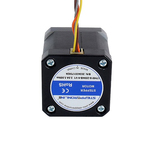 Nema 17 Motor paso a paso de alta temperatura 55Ncm (77,93oz.in) 55mm aislamiento de eje redondo clase H 180C - 17HS19-2504S-H-V1 | StepperOnline Nema 17 Motor paso a paso de alta temperatura 55Ncm (77,93oz.in) 55mm aislamiento de eje redondo clase H 180C - 17HS19-2504S-H-V1 | StepperOnline