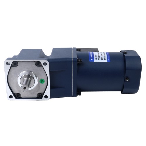 90W 220VAC 50Hz 27RPM 21,00Nm(2973,84oz.in) Brida 90mm Motor de inducción de CA monofásico con eje chavetero de caja de cambios en ángulo recto - 5IK90GU-CFT/5GU50RT | StepperOnline
