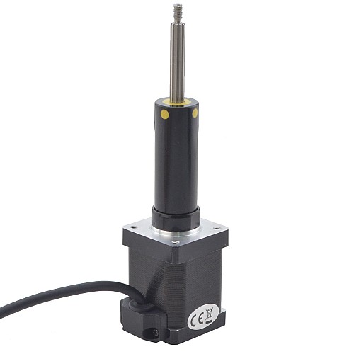 Motor lineal Acme cautivo NEMA 14, 1,5A, 47mm, tornillo de pila, plomo, 6,35mm(0,25), recorrido de 50,8mm Motor lineal Acme cautivo NEMA 14, 1,5A, 47mm, tornillo de pila, plomo, 6,35mm(0,25), recorrido de 50,8mm