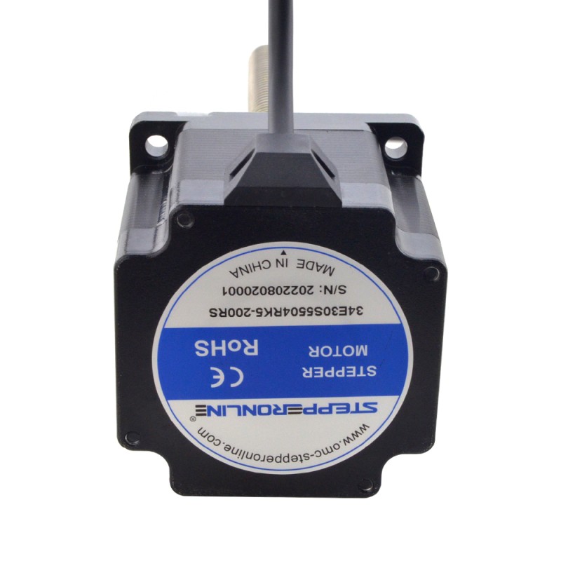 Motor paso a paso lineal Acme externo NEMA 34 5,5A 76mm cable de tornillo de 6,35mm(0,25") longitud del cable 200mm