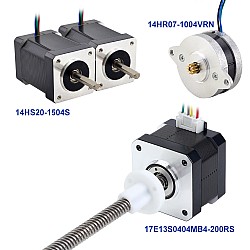 VORON V0.1 BOM de motores paso a paso 14HS20-1504S y 14HR07-1004VRN y 17E13S0404MB4-200RS