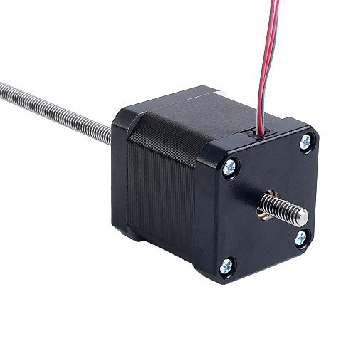 Nema 17, no cautivo, 48mm de apilamiento, 2,6A, avance 2,4384mm (0,096"), longitud 250mm - 17N19S2604JE4-250RS | StepperOnline