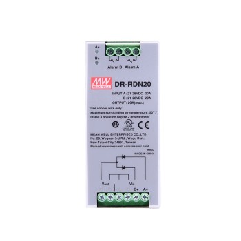 DR-RDN20 MEANWELL 24VDC 20A Módulo de redundancia Fuente de Alimentación de riel DIN