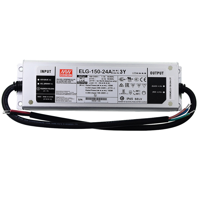 ELG-150-24A-3Y MEANWELL 24V 6.25A 105WVoltaje constante + Driver LED de corriente constante