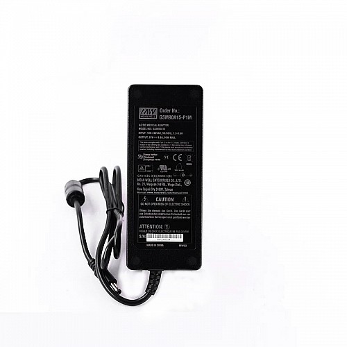 GSM90A15-P1M MEANWELL 90W 15VDC 6A 115/230VACAC-DCAdaptador médicoVerde confiable