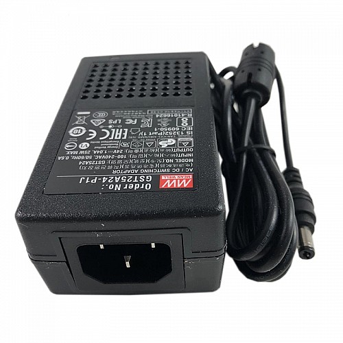GST25A24-P1J MEANWELL 25W 24VDC 1.04A 115/230VACAC-DCAdaptador industrialVerde confiable