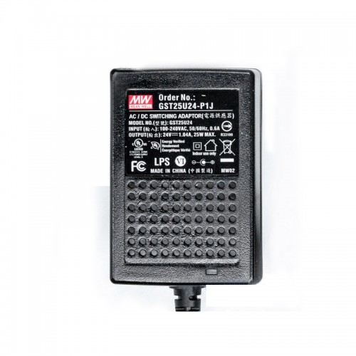 GST25U24-P1J MEANWELL 25W 24VDC 1.04A 115/230VACAC-DCAdaptador industrialVerde confiable