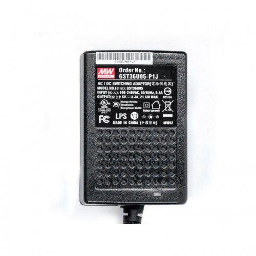 GST36U05-P1J MEANWELL 21.5W 5VDC 4.3A 115/230VACAC-DCAdaptador industrialVerde confiable
