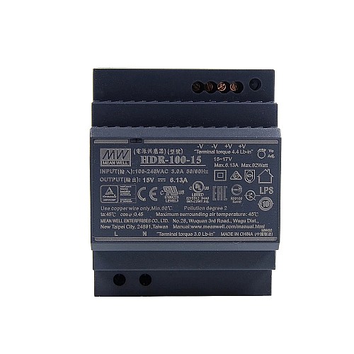 92W 15VDC 6.13A 115/230VAC Fuente deAlimentación de riel DIN con forma escalonada ultradelgada