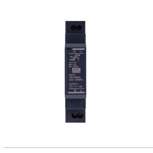 15W 15VDC 1A 115/230VAC Fuente de Alimentación de riel DIN con forma escalonada ultradelgada 15W 15VDC 1A 115/230VAC Fuente de Alimentación de riel DIN con forma escalonada ultradelgada