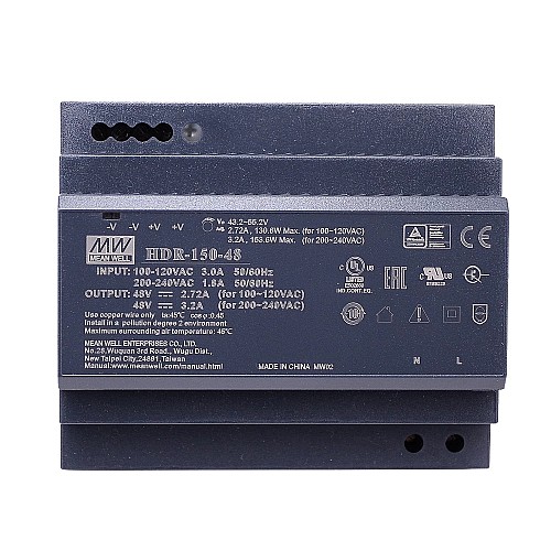 48VDC 2.72A 130.6W 115VAC/3.2A 153.6W 230VAC Fuente deAlimentación de riel DIN 48VDC 2.72A 130.6W 115VAC/3.2A 153.6W 230VAC Fuente deAlimentación de riel DIN