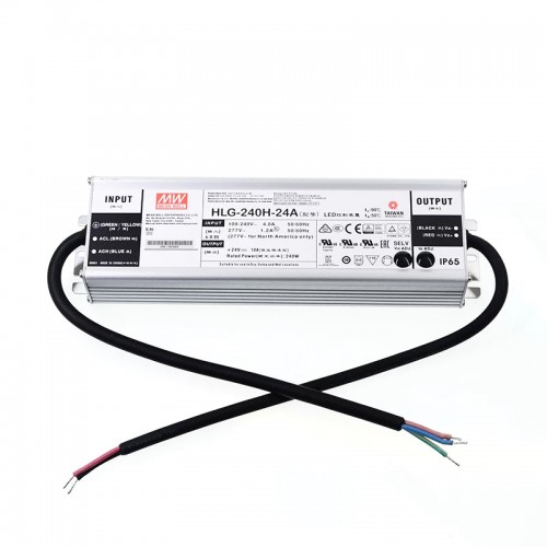 HLG-240H-24A MEANWELL 240W 10A 24VVoltaje constante + Driver LED de corriente constante