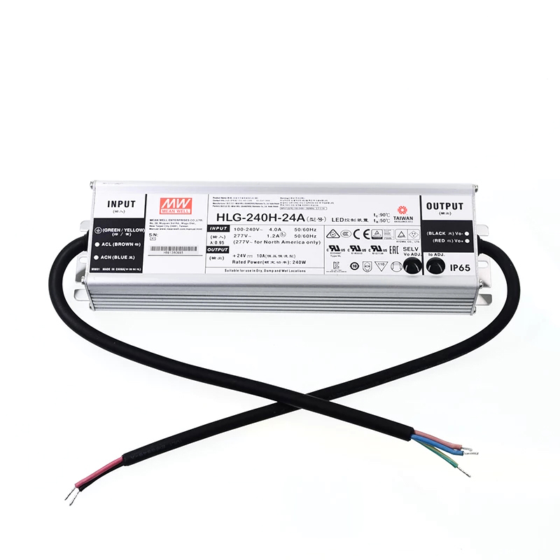 HLG-240H-24A MEANWELL 240W 10A 24VVoltaje constante + Driver LED de corriente constante