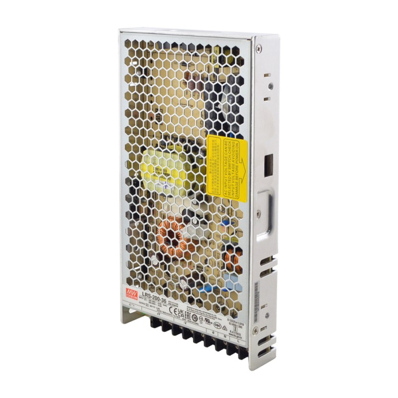 LRS-200-36 MEANWELL 200W 36VDC 5.9A 115/230VAC Fuente de Alimentación conmutada cerrada