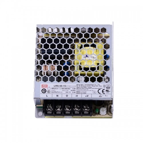LRS-50-15 MEANWELL 51W 15VDC 3.4A 115/230VAC Fuente de Alimentación conmutada cerrada LRS-50-15 MEANWELL 51W 15VDC 3.4A 115/230VAC Fuente de Alimentación conmutada cerrada