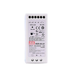 MDR-60-24 MEANWELL 60W 24VDC 2.5A 115/230VAC Fuente de Alimentación de carril DIN
