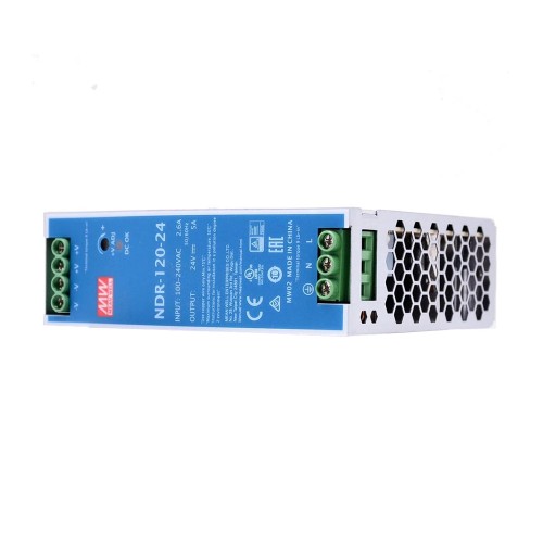 NDR-120-24 MEANWELL 120W 24VDC 5A 115/230VAC Fuente de Alimentación para carril DIN NDR-120-24 MEANWELL 120W 24VDC 5A 115/230VAC Fuente de Alimentación para carril DIN