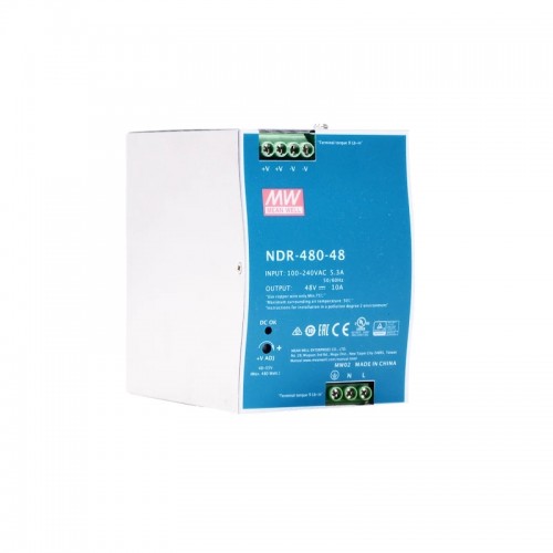 NDR-480-48 MEANWELL 480W 48VDC 10A 115/230VAC Salida única Industrial CARRIL DIN NDR-480-48 MEANWELL 480W 48VDC 10A 115/230VAC Salida única Industrial CARRIL DIN