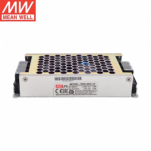 RSD-60G-12 MEANWELL 12V 5A 60W Convertidor CC-CC ferroviario confiable